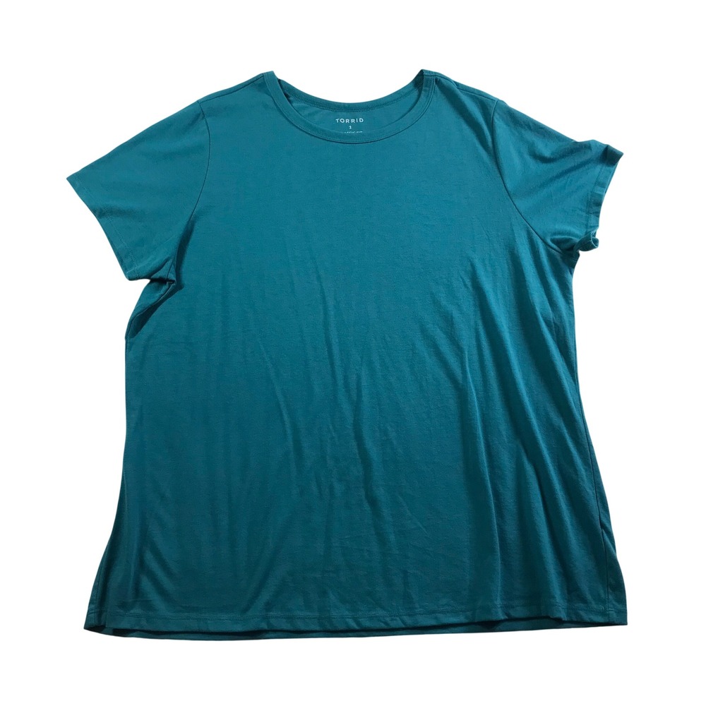 Torrid Everyday Signature Jersey Crew Neck Tee Biscay Bay Teal 2 2X 18-20 NEW